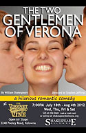 Shakespeare Kelowna poster for The Two Gentlemen of Verona